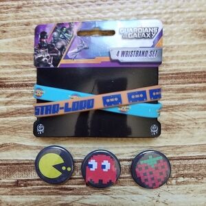 Marvel Guardians of the Galaxy Wristband Set Blue Orange Star Lord 80s Wristband